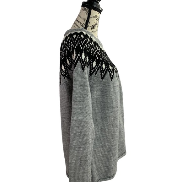 CCK Style Women's Pullover Sweater Fair Isle Pattern Cotton Blend Stretch SZ XS - Picture 7 of 9